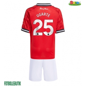 Manchester United Manuel Ugarte #25 Hemmaställ Barn 2025-26 Kortärmad (+ Korta byxor)